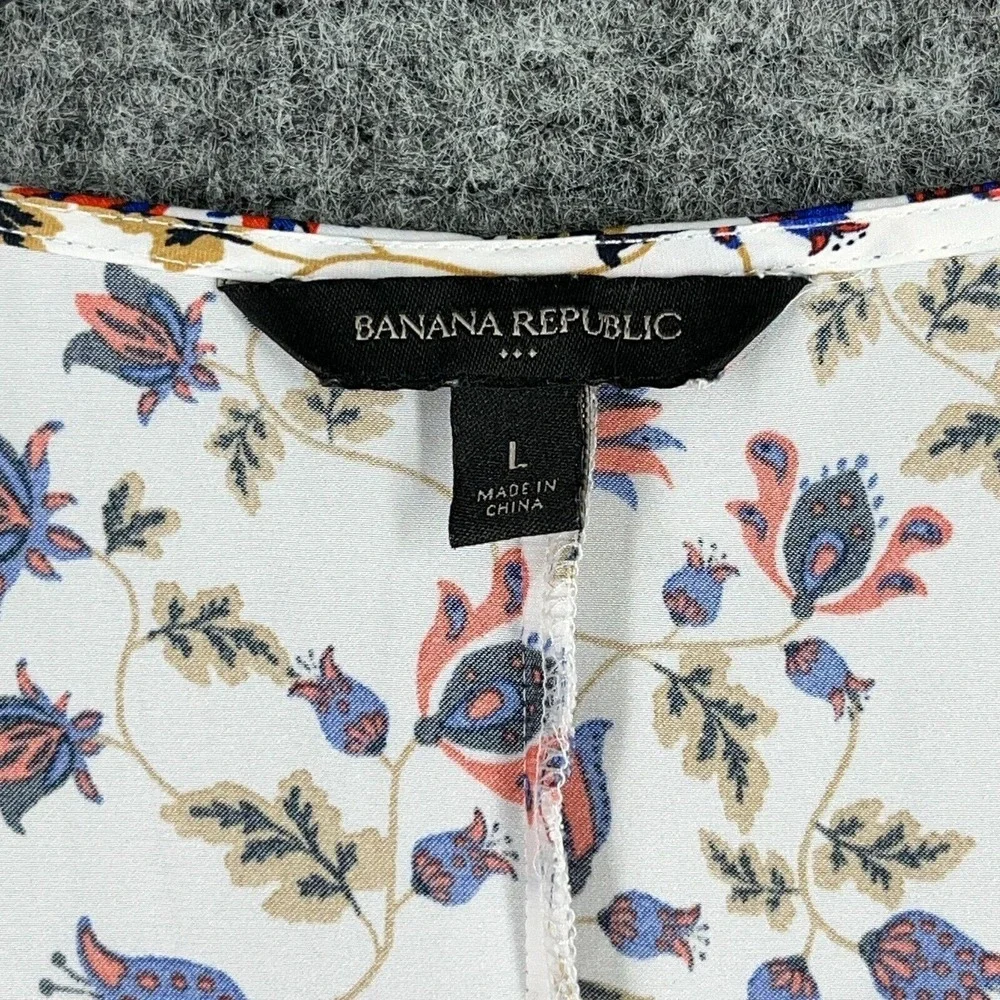 Banana Republic‎ Blouse Womens L Ditzy Floral Long Sleeve Romantic Feminine Chic